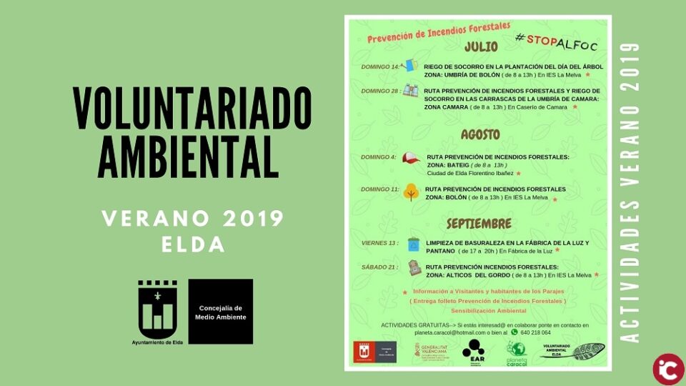El Voluntariado Ambiental de Elda luchará para prevenir los incendios forestales durante los meses de verano
