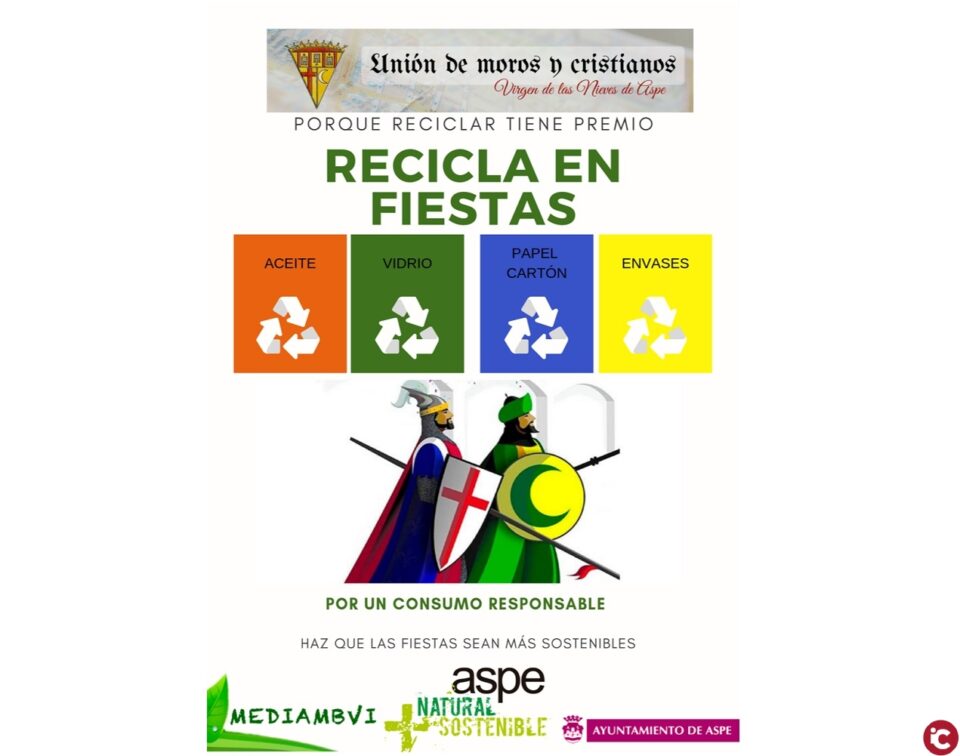 Aspe potenciará el reciclaje durante las fiestas patronales