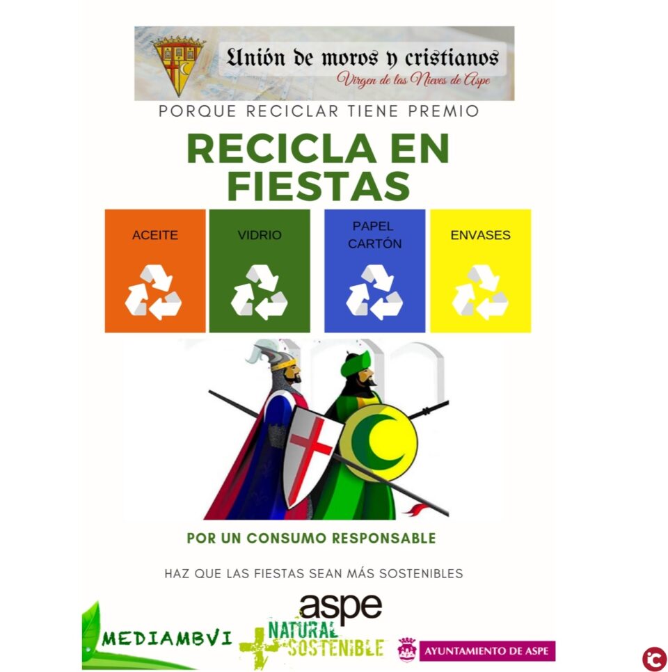 Aspe potenciará el reciclaje durante las fiestas patronales