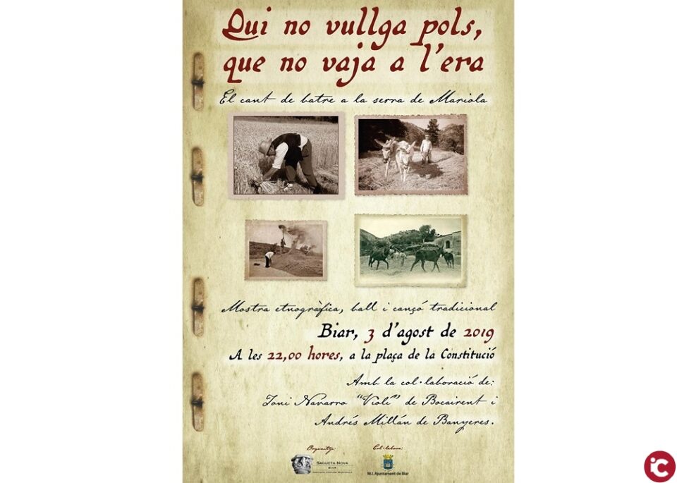 Mostra Etnològica a Biar per l'Associació d'Estudis Tradicionals "Sagueta Nova"