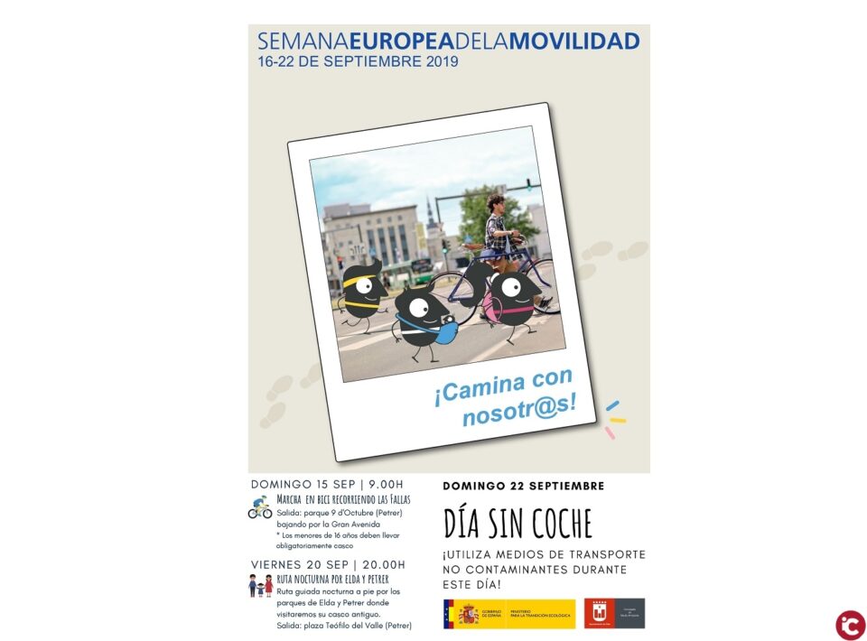 El Ayuntamiento de Elda celebra la Semana Europea de la Movilidad con una marcha en bicicleta y una ruta nocturna a pie