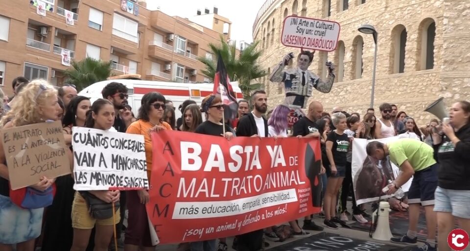 Manifestación antitaurina y celebración de la Corrida de Toros del Día 7