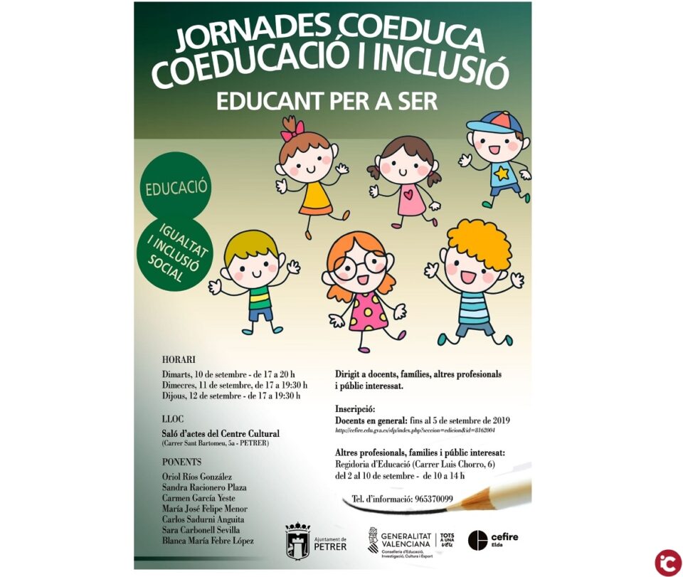 Educando para ser Jornadas sobre educación e Igualdad en Petrer