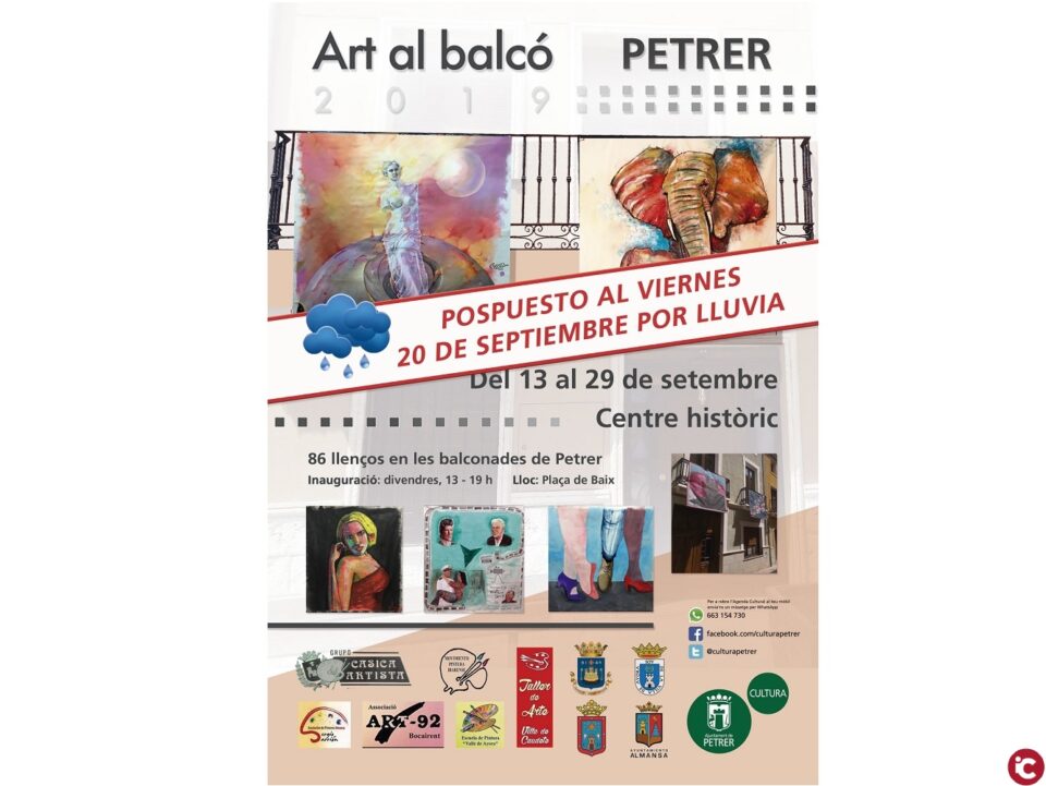 Pospuesta a la semana que viene la exposición Art al balcó por las inclemencias meteorológicas