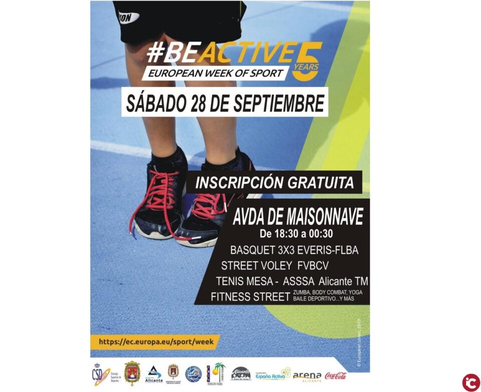 Alicante se suma por primera vez a la Semana Europea del Deporte y transformará Maisonnave con varios campos de juego el día 28