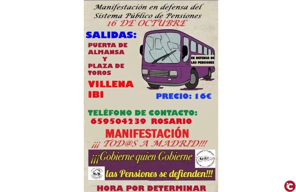 La Plataforma Local acudirá a la manifestación del 16 de octubre en Madrid en defensa del Sistema Público de Pensiones