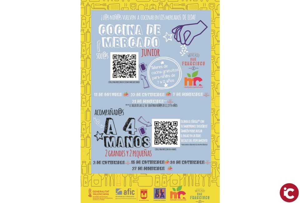 Los Mercados de Elda enseñan a los más pequeños a cocinar con alimentos saludables con Cocina de Mercado Junior y Cocina a 4 Manos