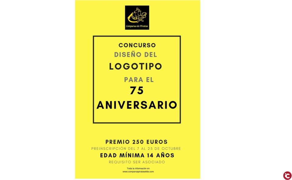 La Comparsa de Piratas presenta un concurso para el diseño del logotipo de su 75 Aniversario