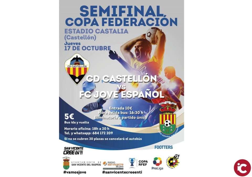 El Jove Español organiza un bus de aficionados para el próximo partido de Copa Federación contra el CD Castellón