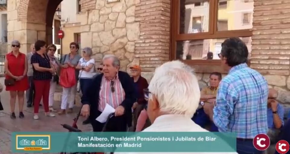 El jubilats i pensionistes de Biar es manifesten en Madrid