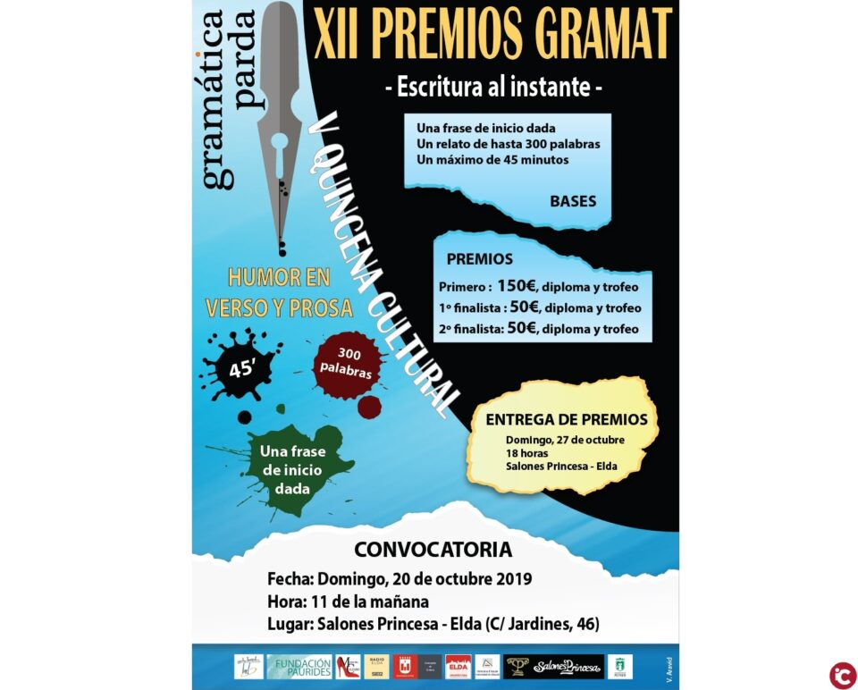 Bases del XII Certamen de relatos cortos y escritura al instante Premios Gramat