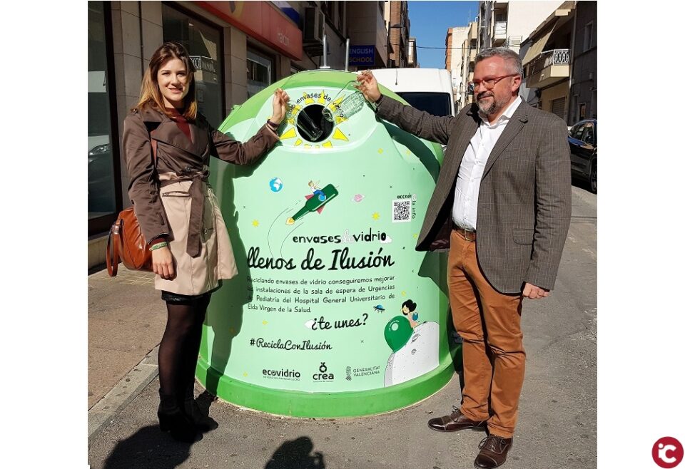 El Ayuntamiento de Elda colabora con la campaña Llenos de ilusión para aumentar el reciclaje de vidrio en la ciudad