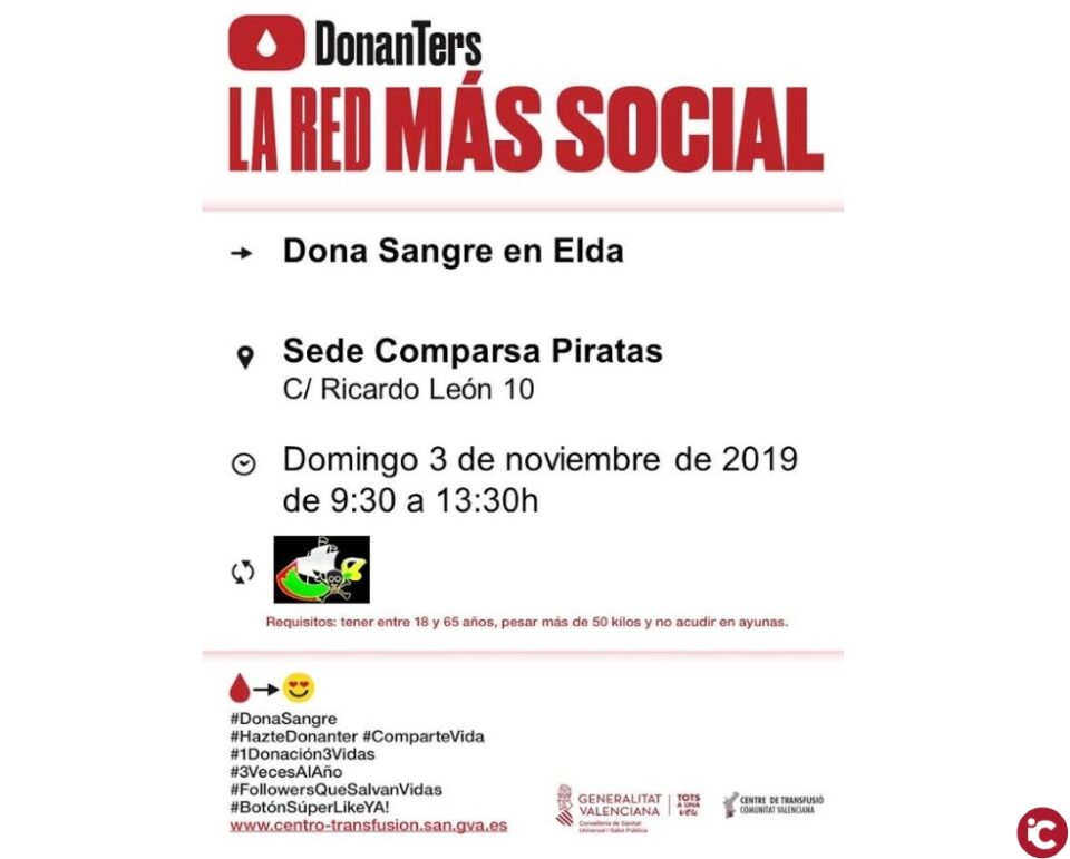 La Comparsa de Piratas organiza una donación de sangre el próximo domingo