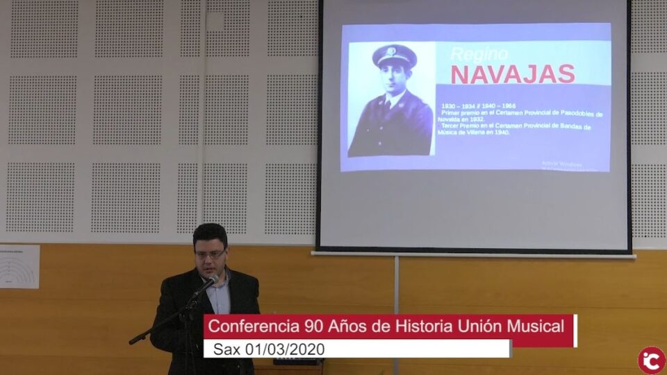 La Unión Musical de Sax revive su historia en una conferencia
