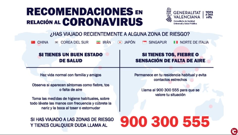 Desde la concejalía de Sanidad del Ayuntamiento de Villena se informa a la ciudadanía del estado actual de la situación en torno al COVID-19 (coronavirus)