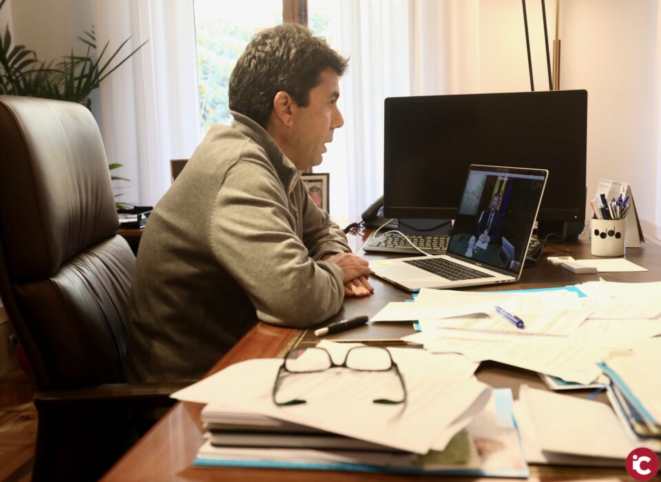 Mazón traslada a Puig su apoyo para instar al Gobierno a incrementar las medidas de seguridad frente al coronavirus