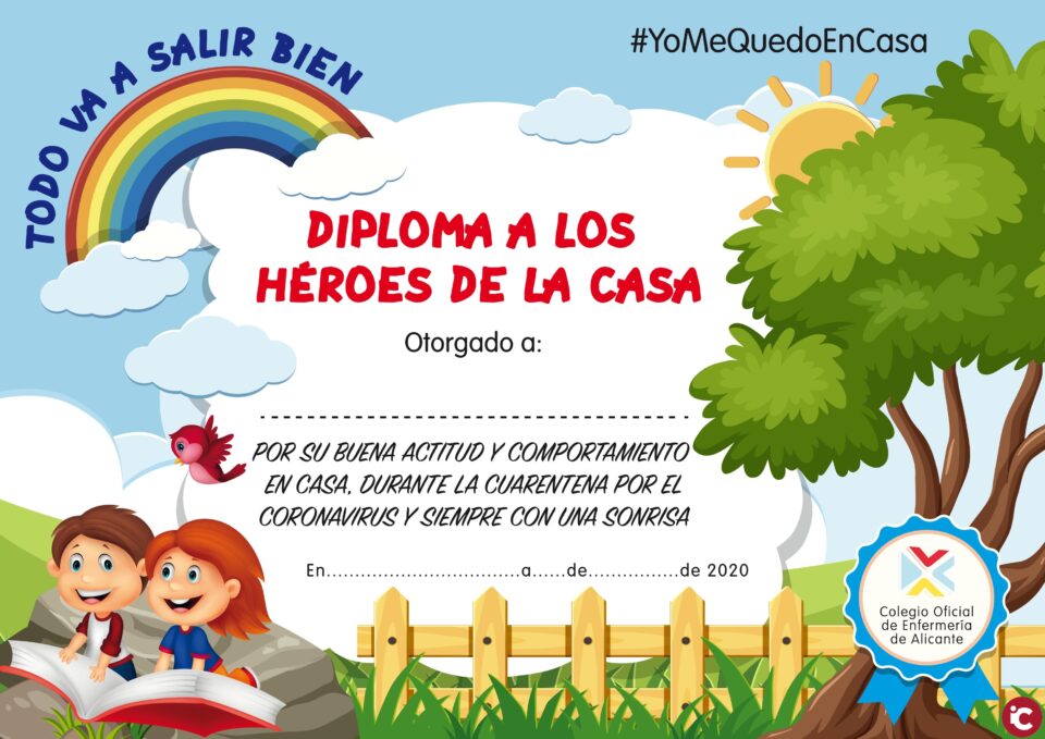 El Colegio homenajea a los más pequeños de la casa y les otorga un diploma por su buena actitud y comportamiento durante la cuarentena