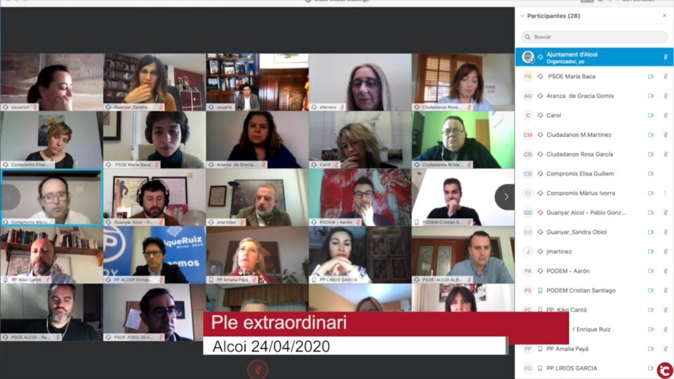Acaba el Ple Extraordinari de l'Ajuntament d'Alcoi en el que s'han aprovat per unanimitat les primeres mesures per donar resposta a la crisi provocada per la COVID-19