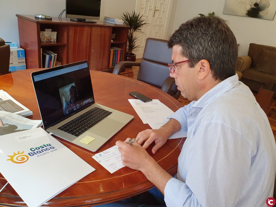 El presidente de la Diputación de Alicante se reúne por videoconferencia con responsables de la restauración y el ocio de la Costa Blanca