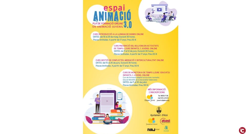 La regidoria de Joventut presenta un pla de formació danimació juvenil en línia