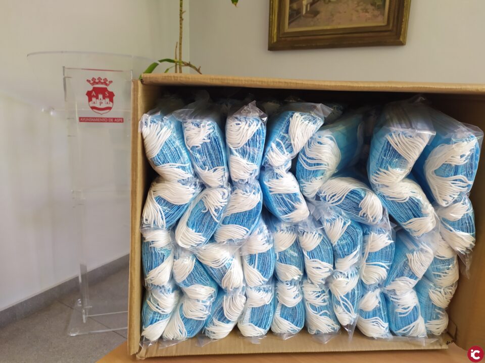El Ayuntamiento de Aspe recibe 6.000 mascarillas del Gobierno de España