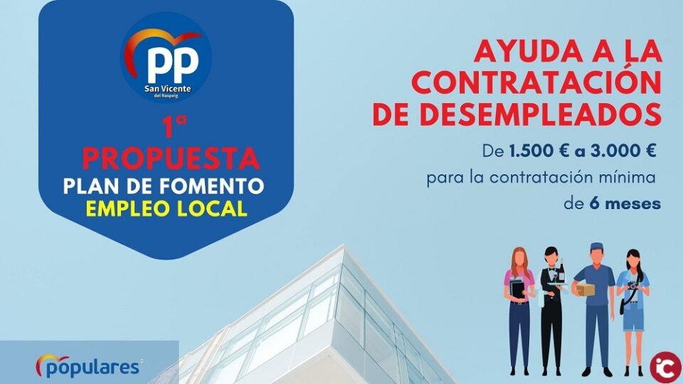 PP: " El PP sigue priorizando a las personas e insiste en ayudas para contratar a desempleados