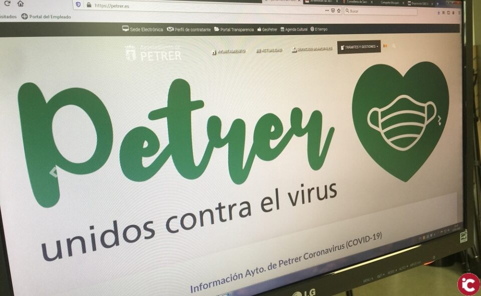La crisis del coronavirus dispara las visitas a la web del Ayuntamiento de Petrer que recoge todas las medidas que se adoptan a nivel local