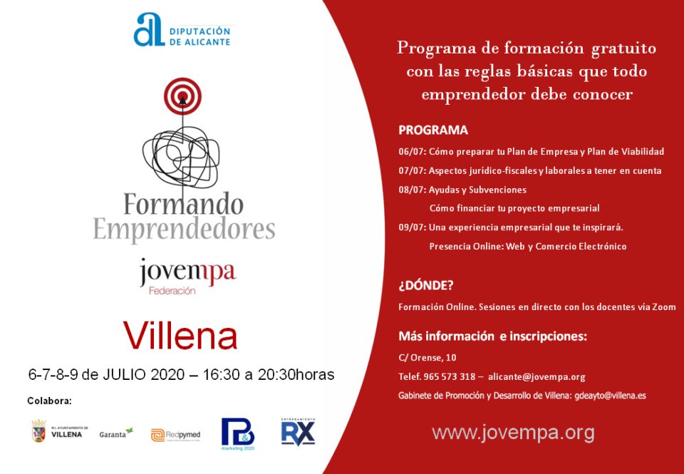 El Ayuntamiento de Villena pone en marcha el programa Formando Personas Emprendedoras
