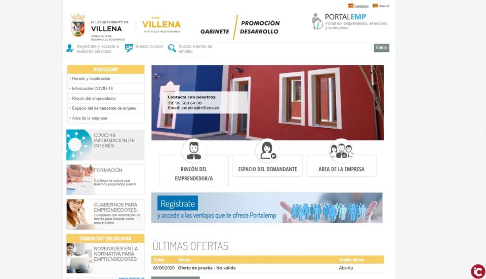 Nuevo portal de empleo del Ayuntamiento de Villena