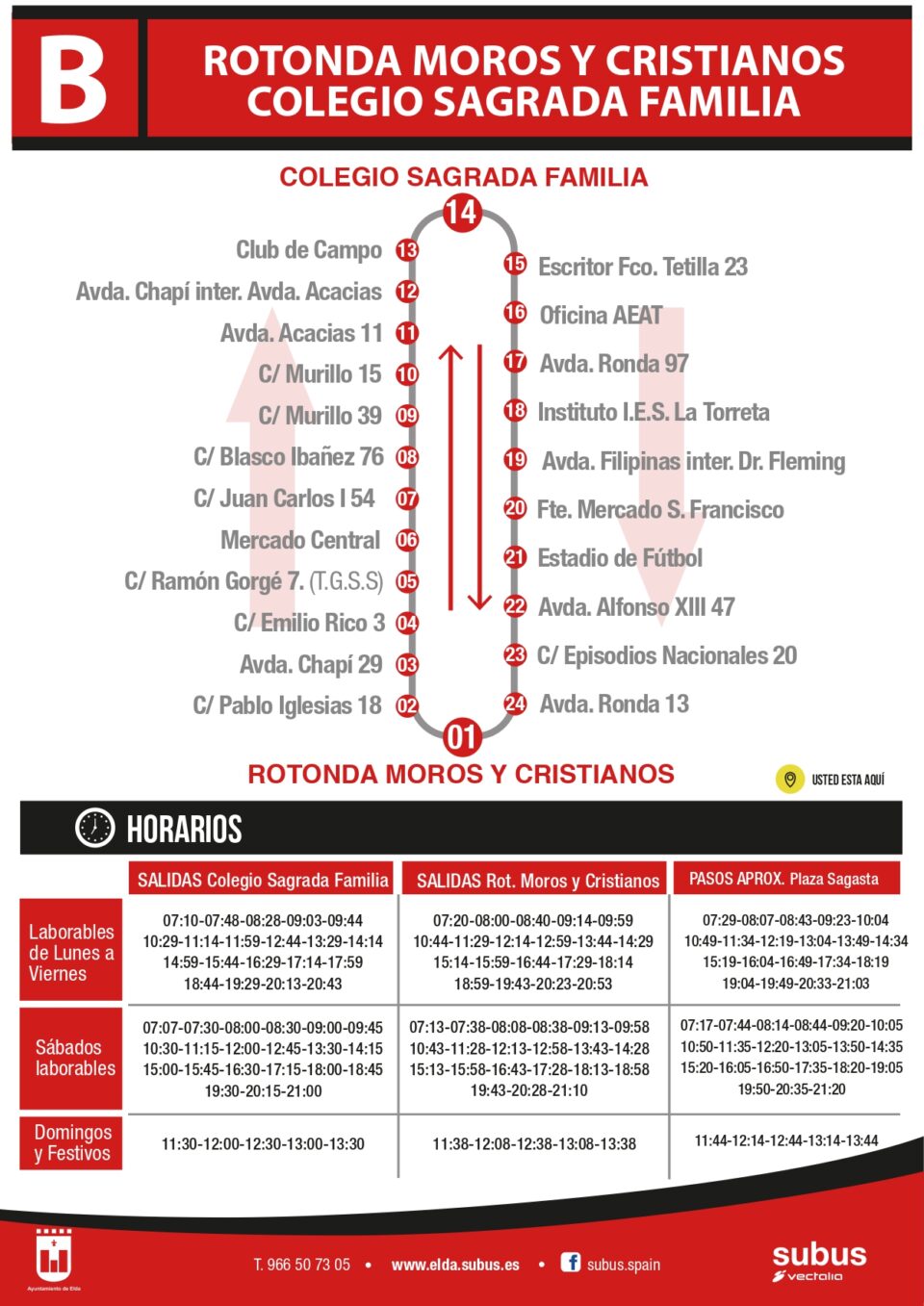 El Ayuntamiento de Elda y Vectalia normalizan a partir del próximo lunes los horarios de las líneas A y B de transporte urbano