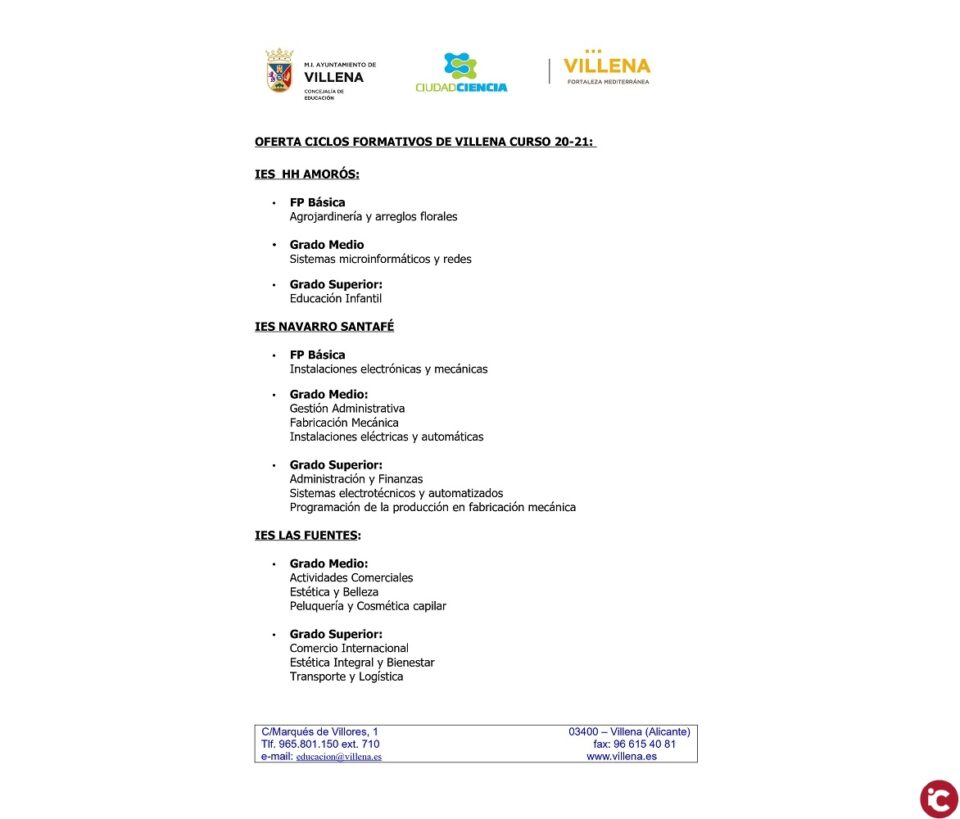 Abierto el período de solicitud de acceso a ciclos de Formación Profesional hasta el 25 de junio