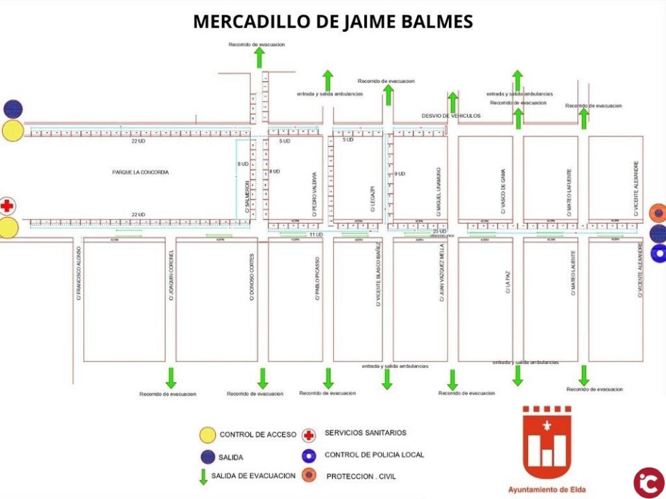 El Ayuntamiento de Elda reabre mañana el mercadillo en Jaime Balmes bajo estrictas medidas de seguridad e higiene
