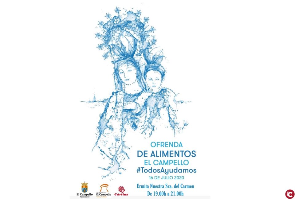 Cáritas El Campello organiza una recogida de alimentos en sustitución de la ofrenda floral a la Virgen del Carmen