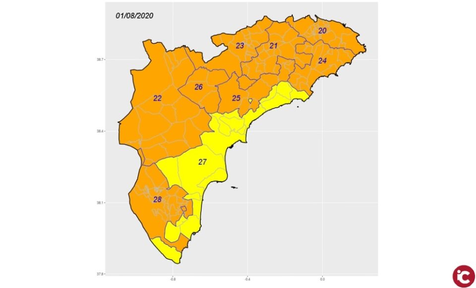 Sanidad activa la alerta sanitaria por calor alto en 165 municipios de la Comunitat Valenciana
