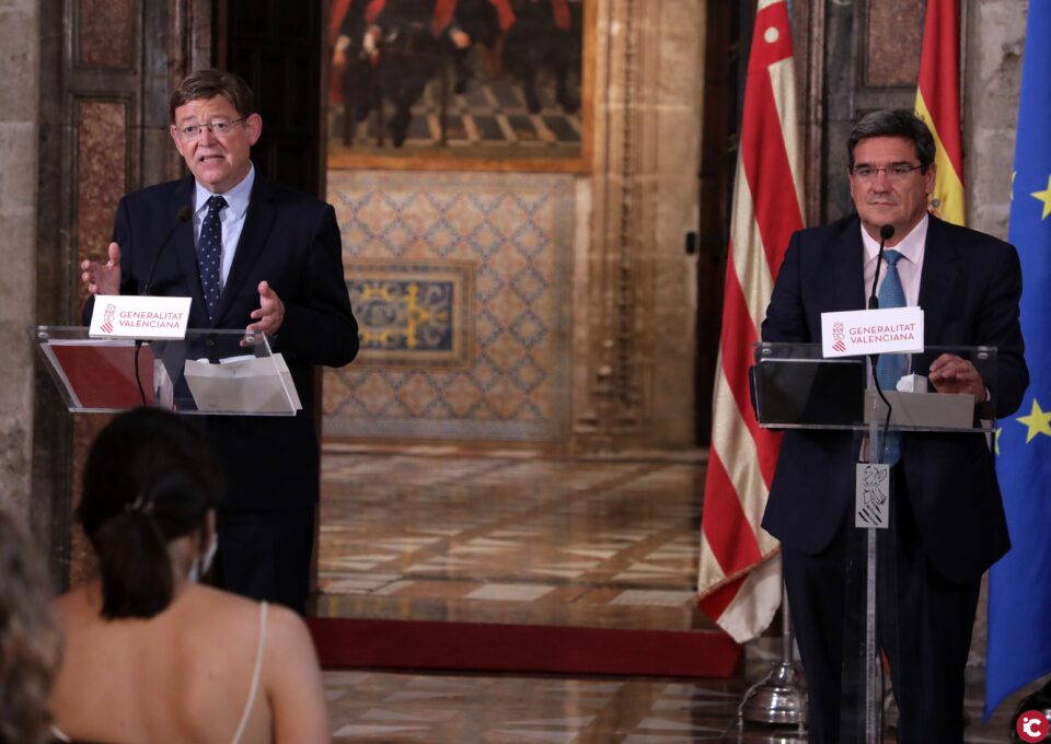Ximo Puig y José Luis Escrivá anuncian que la Comunitat será una de las primeras autonomías en suscribir el convenio para la gestión del ingreso mínimo vital