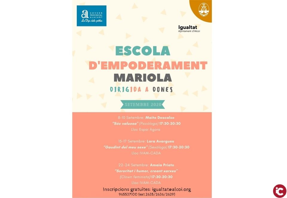 La Regidoria d'Igualtat realitza tres tallers per a dones dins de l'Escola d'Empoderament Mariola