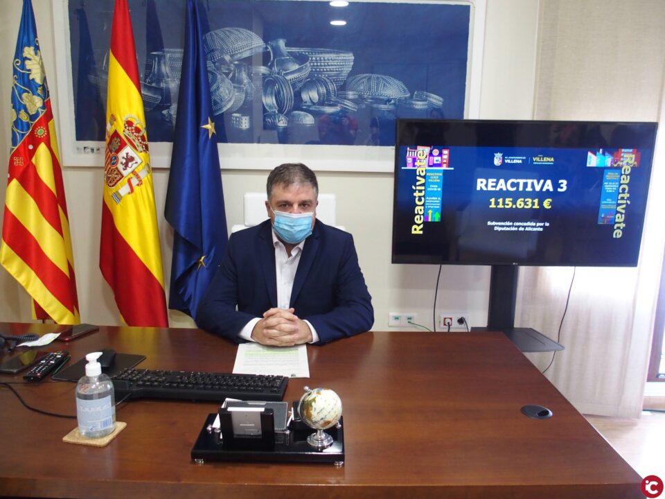 El Plan Reactiva 3 con un presupuesto de 115.631 euros ayudará a empresas y autónomos de Villena con más de 10 empleados