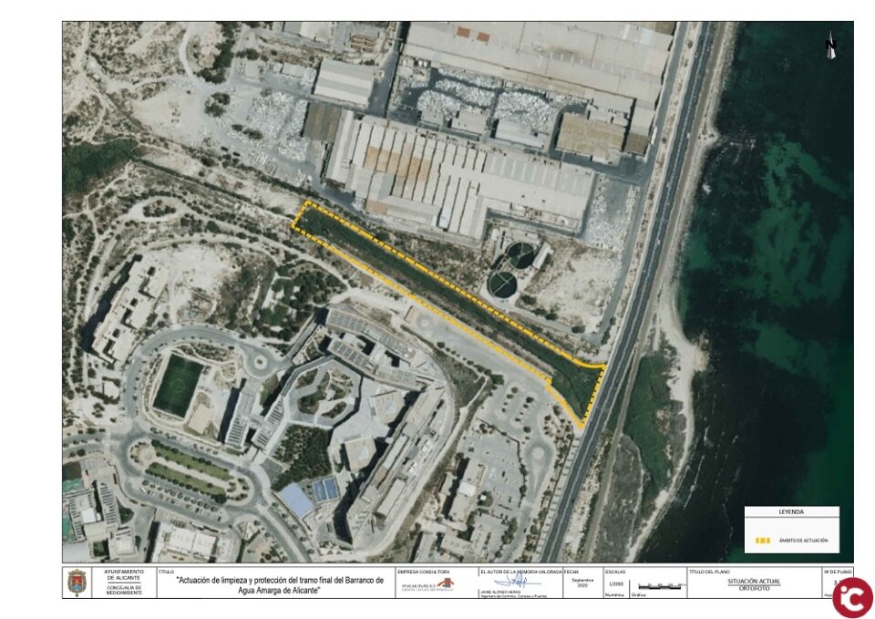 El Ayuntamiento cubrirá el barranco de Aguamarga con una malla geotextil que impida el crecimiento de las cañas