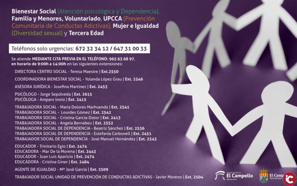 Bienestar social destina cerca de medio millón de euros para los más vulnerables