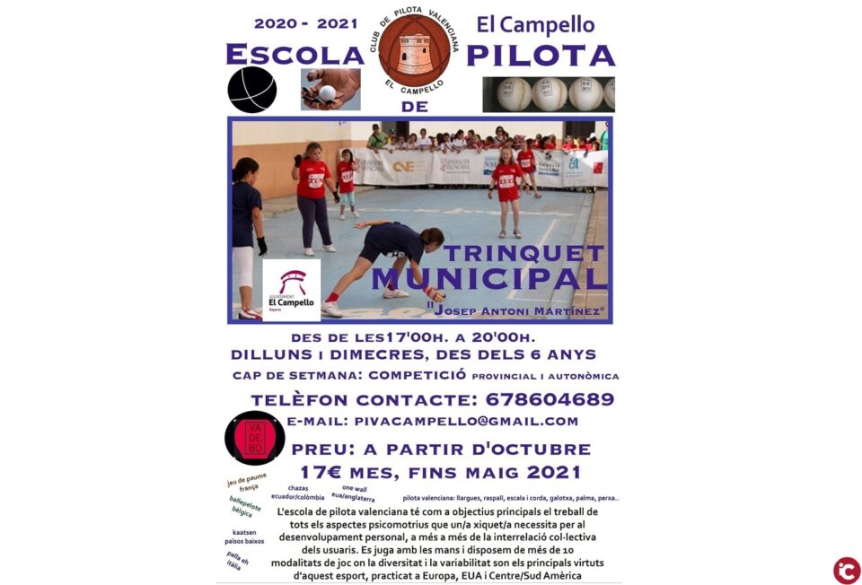 Abierto de matriculación de la Escola de Pilota