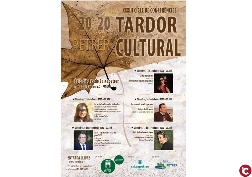 Presentado el ciclo 'Otoño Cultural' con cinco conferencias sobre temáticas muy diversas y reduciendo a la mitad el aforo