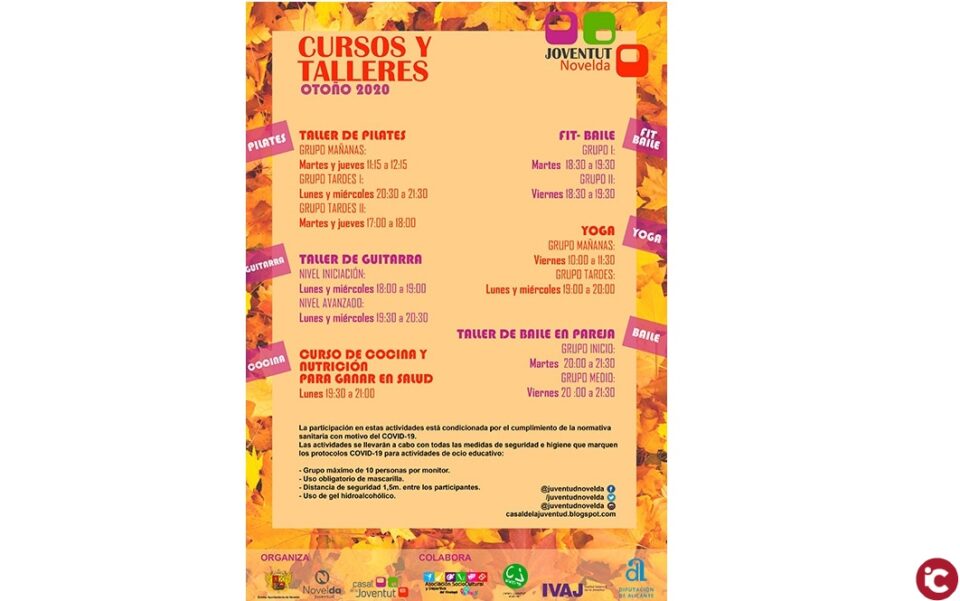 Juventud vuelve a ofertar los Cursos y Talleres de Otoño