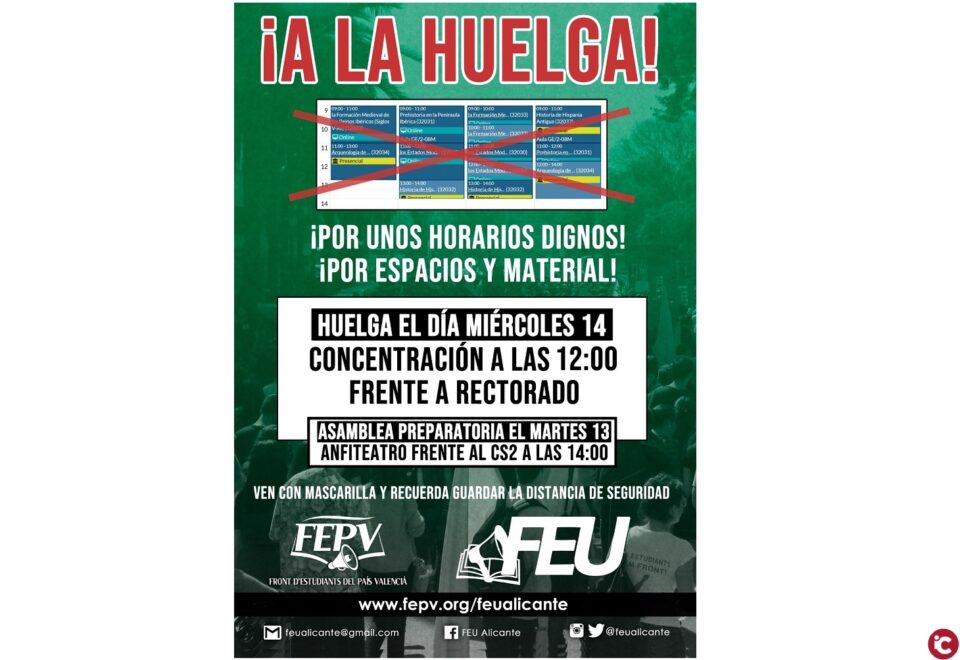 Este 14 de octubre habrá Huelga General Estudiantil en la UA