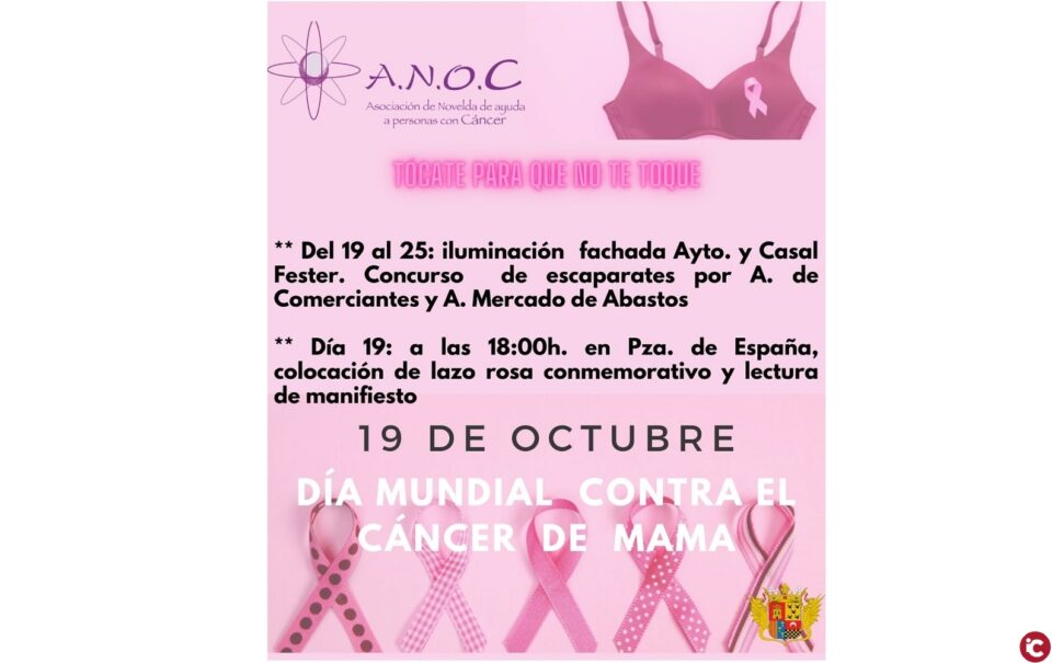 Novelda conmemora el Día Internacional del Cáncer de Mama bajo el lema Tócate para que no te Toque