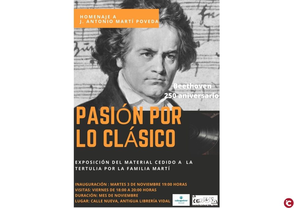 La Tertulia reanuda su actividad con una exposición homenaje que rinde a su vez tributo a Beethoven en su 250 aniversario
