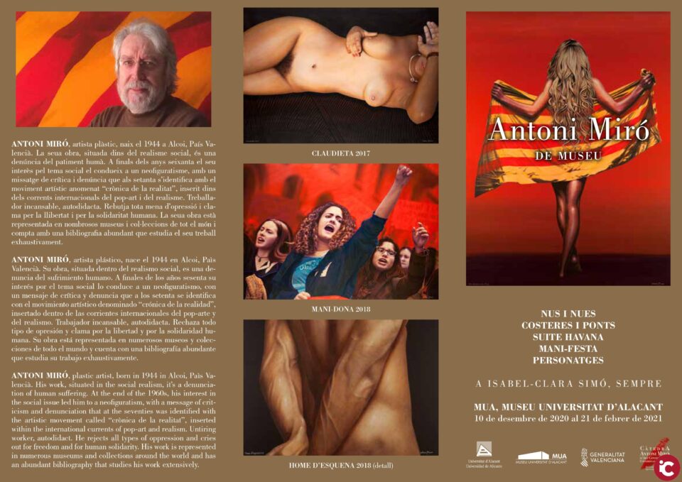 El MUA inaugura demà l'exposició "Antoni Miró. De Museu"