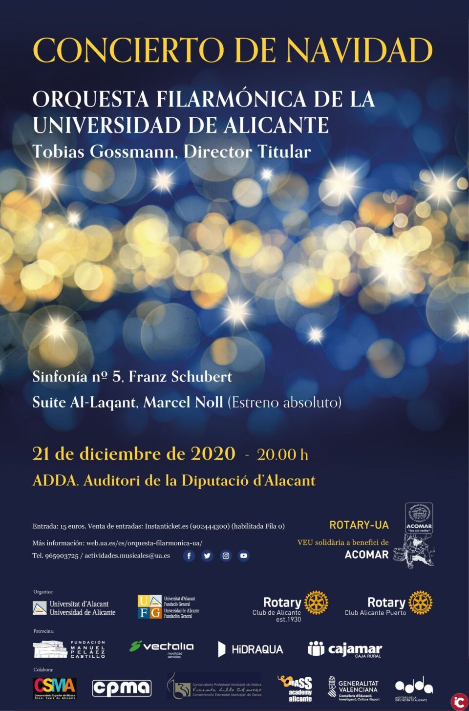 Llega el tradicional Concierto solidario de Navidad Rotary-UA