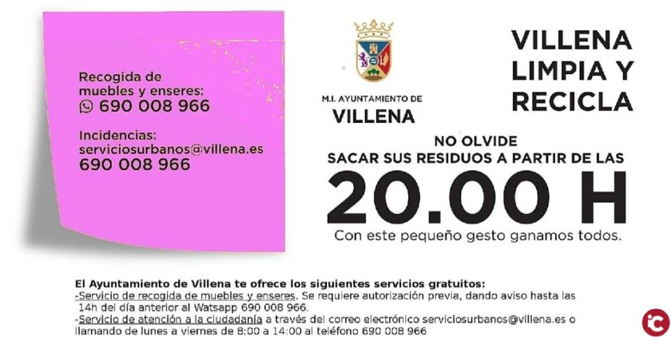 La Concejalía de Limpieza no tendrá servicio de recogida de basura los días 24 y 31 de diciembre