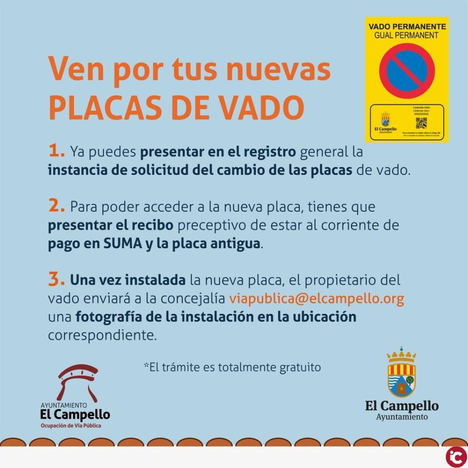 Vía pública regulariza la situación de los vados en el Campello