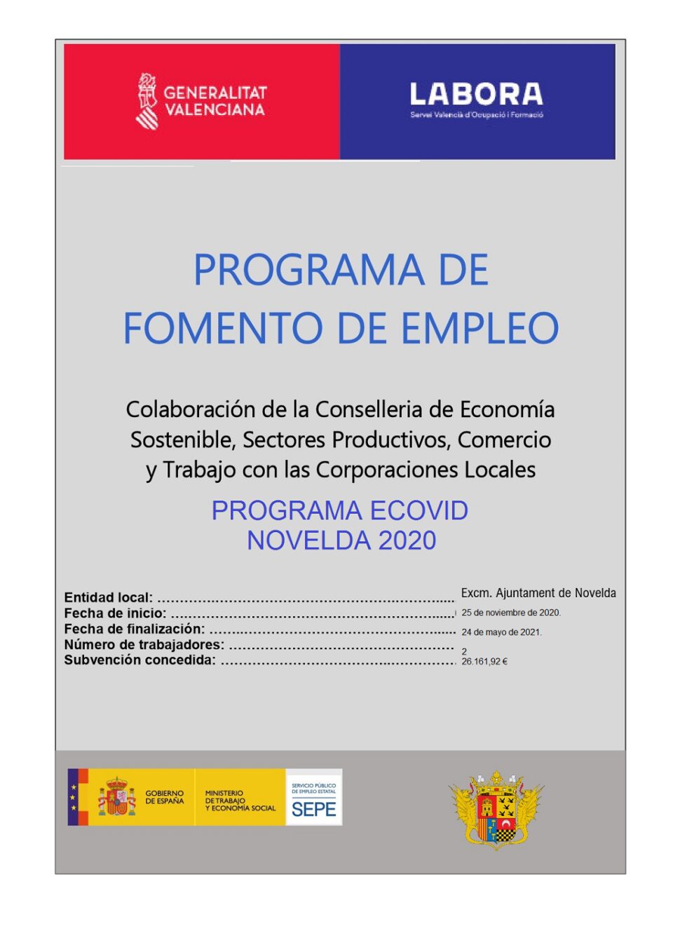 El Ayuntamiento destina 215.000 euros a programas de empleo